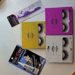 🌼SET- Mink hair 5D eyelashes w/lash applicator and eyelash adhesive🌼